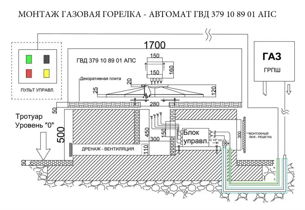 Монтаж газовой горелки с автоматикой для вечного огня в Воронеже Монтаж газовой горелки с автоматикой для вечного огня в Воронеже
